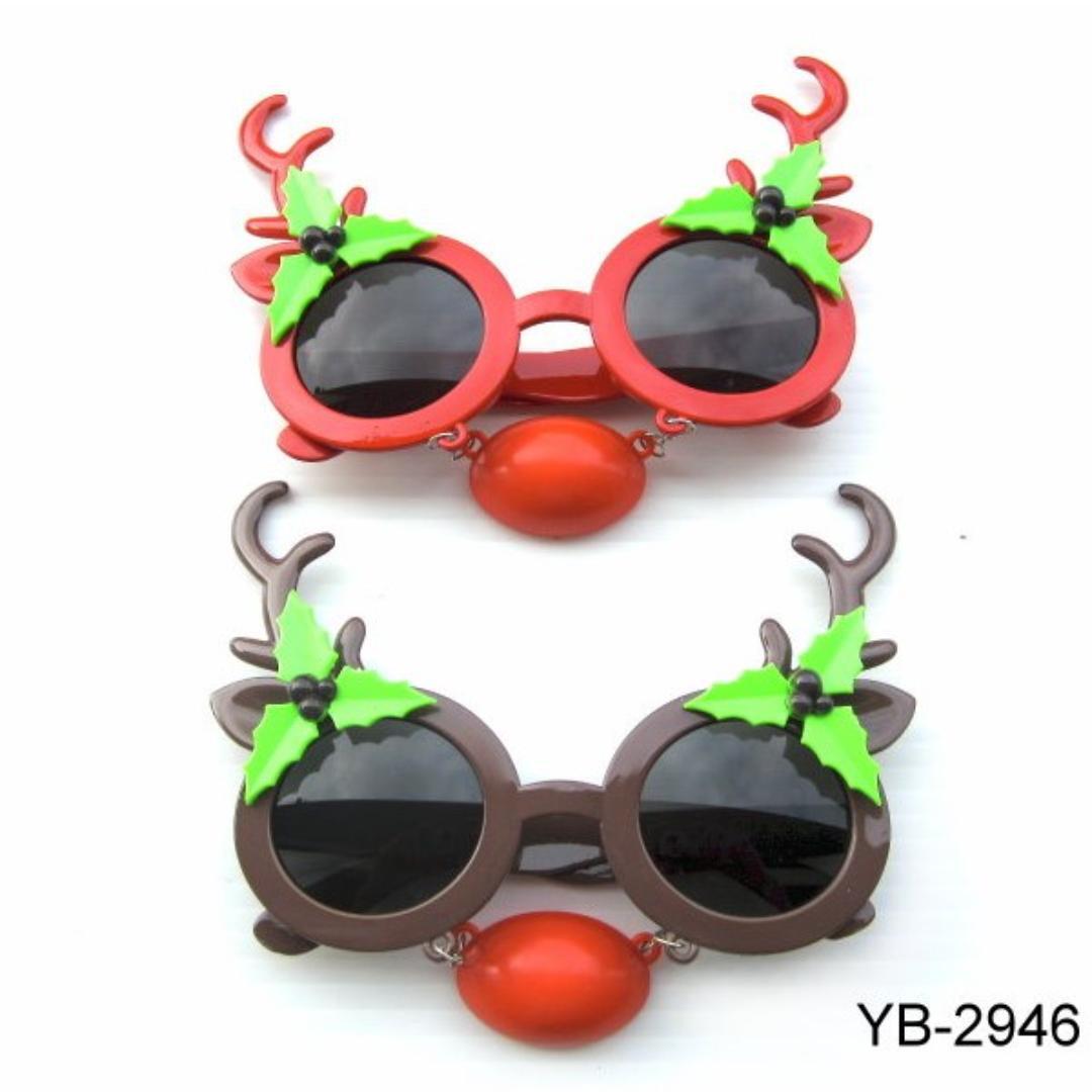 YB-2946 紅鼻子麋鹿眼鏡-紅色/咖啡色